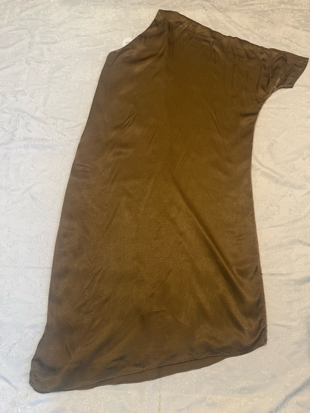 STAUD One-Shoulder Sonya Dress, Caramel - Picture 10 of 13